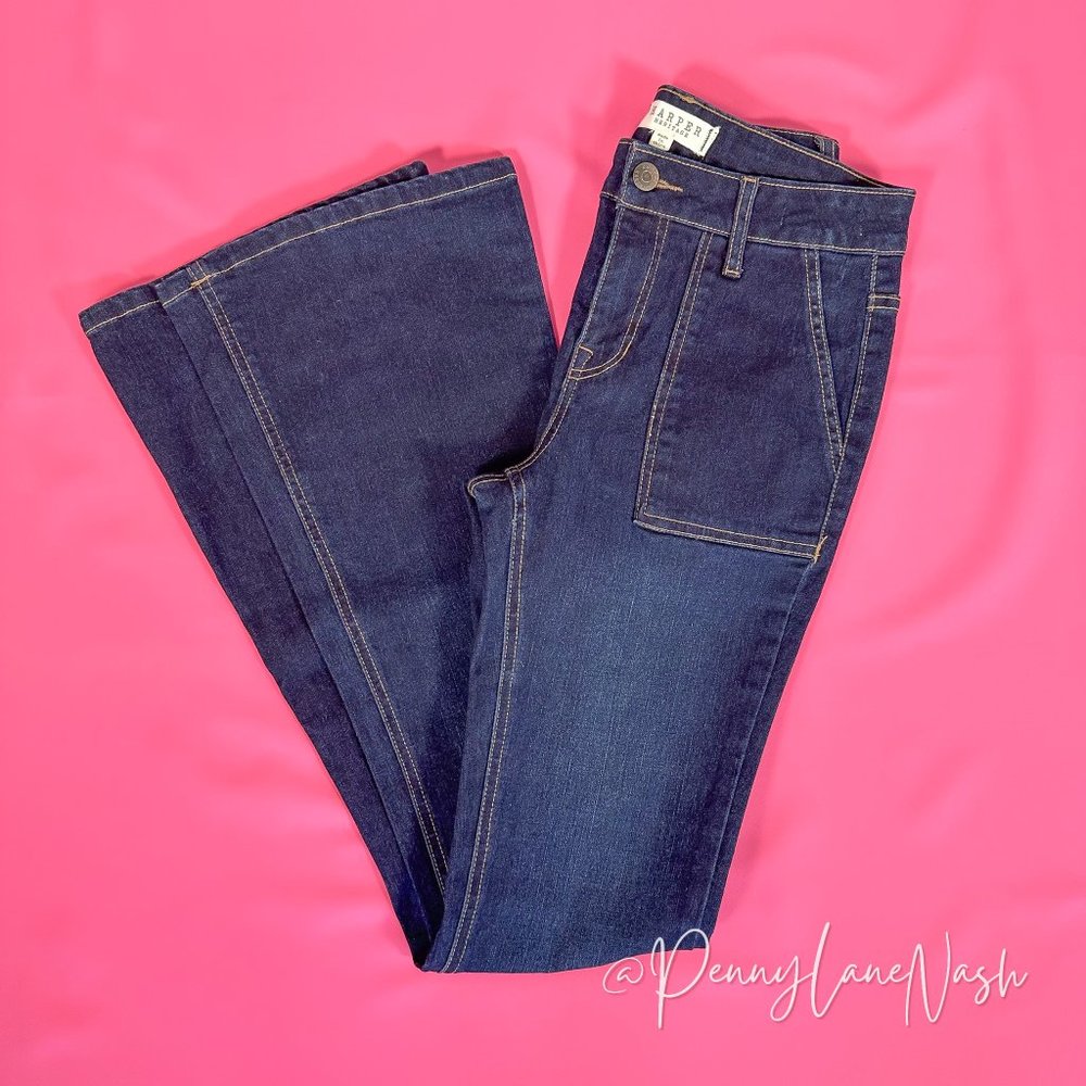 Harper Heritage Mid Rise Flare Patch Pockets Jeans - Picture 9 of 9